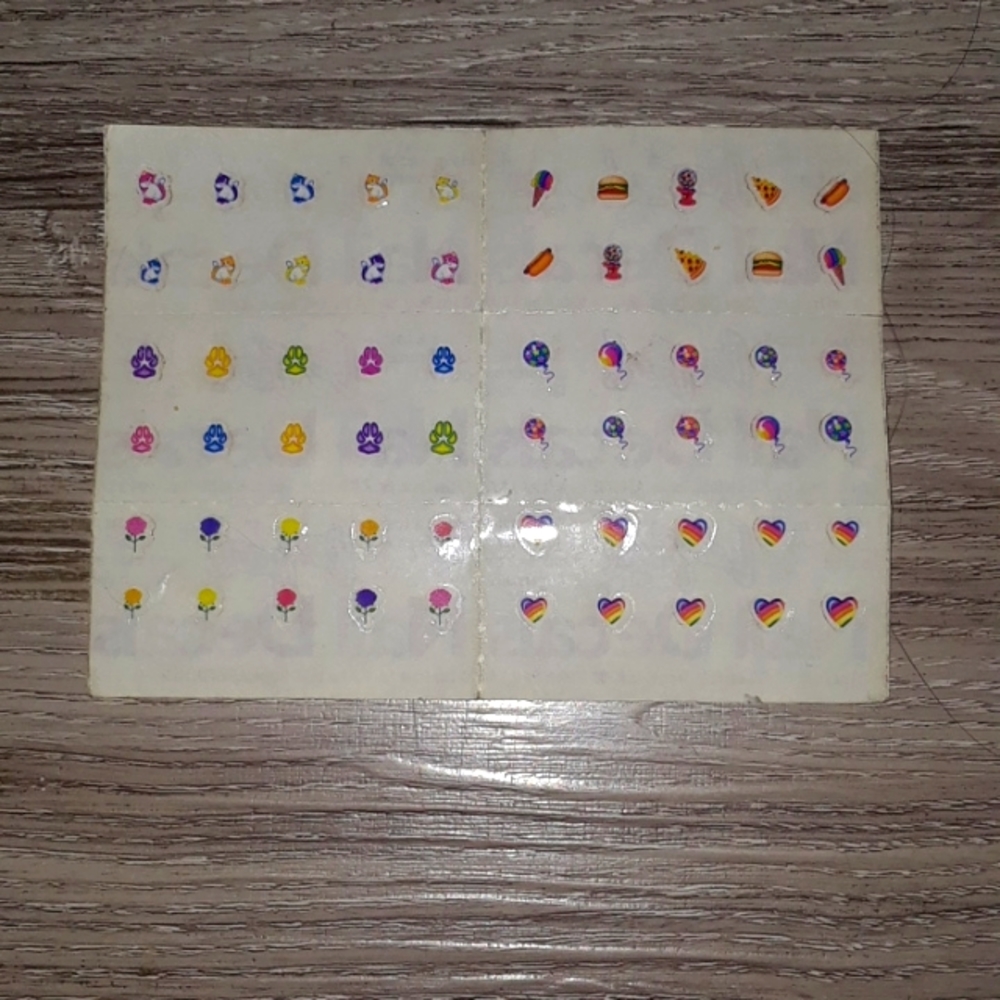 Vintage Lisa Frank Nail Art Sticker Decal Sets Match Stationary